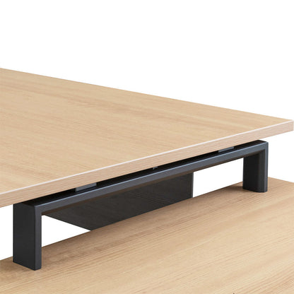 Cuevas 2.2m Right Return Office Desk - Black with Natural Top