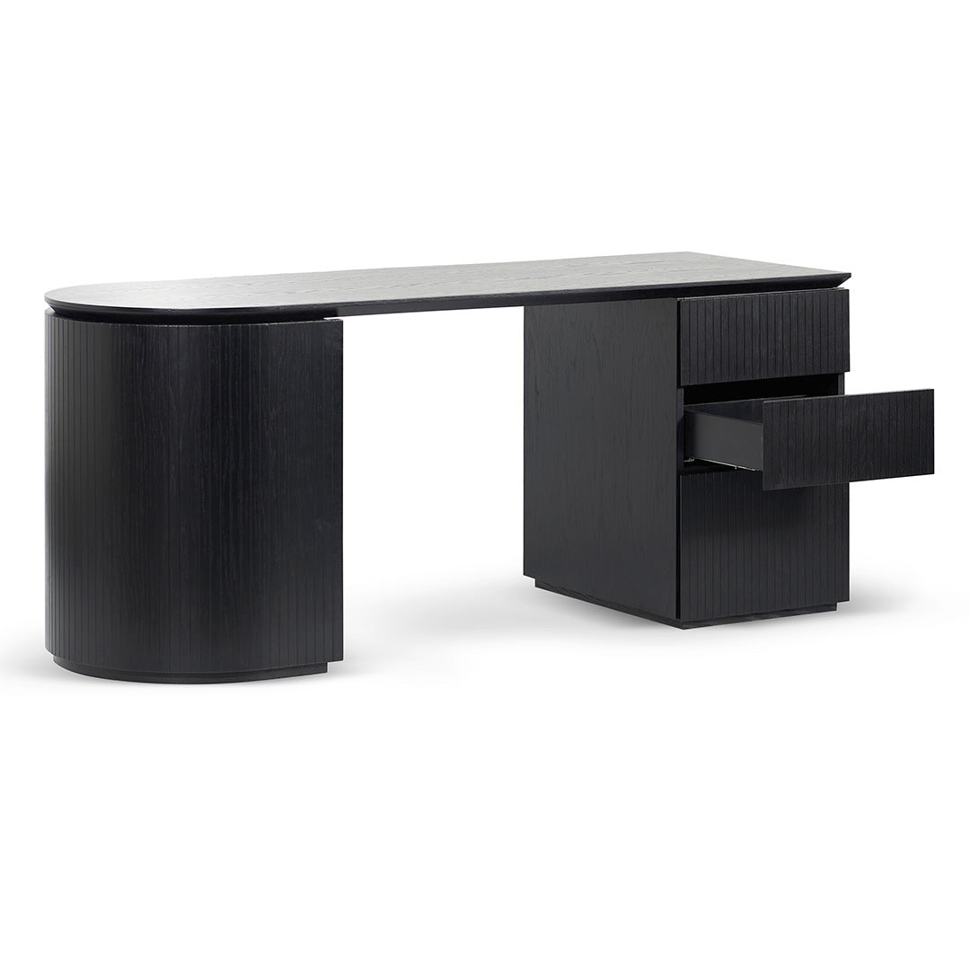 Albina 1.77m Right Drawer Office Desk - Black Oak