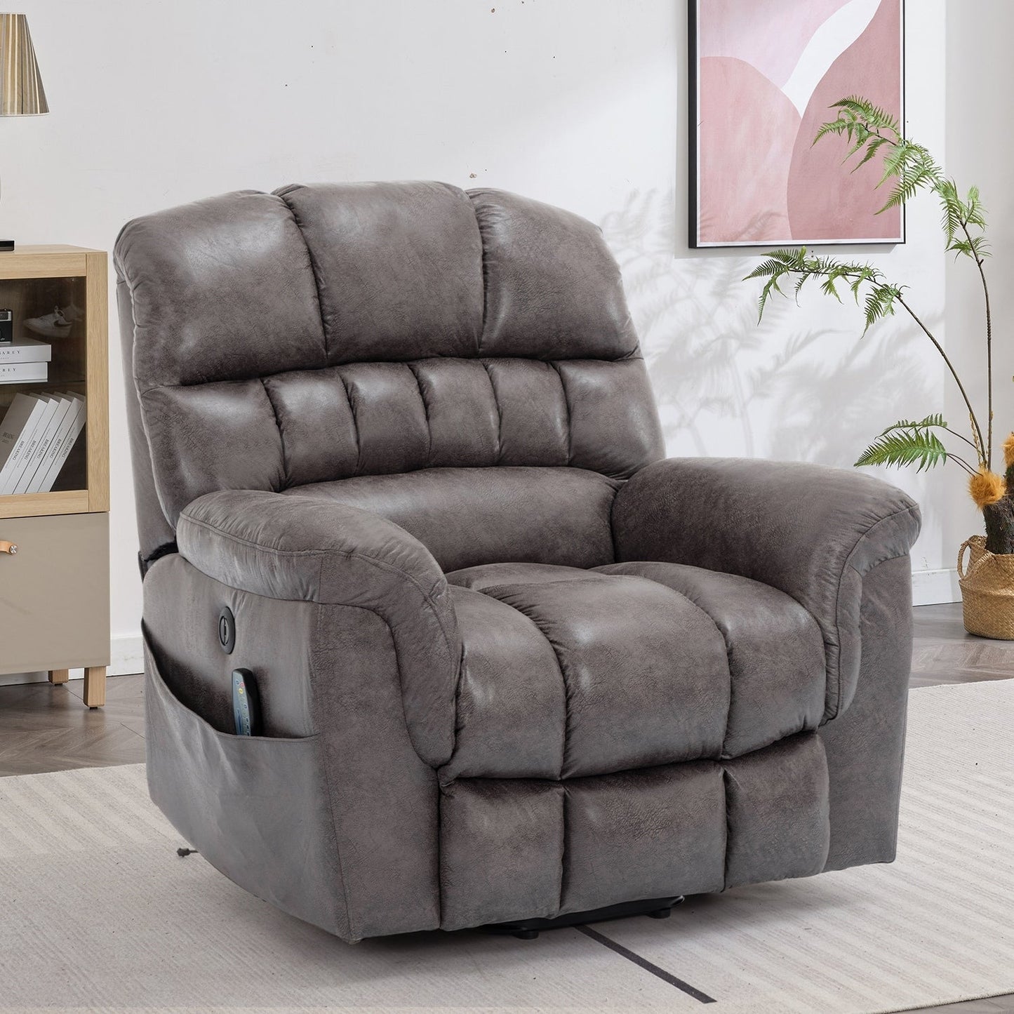 42 Wide Oversize Power Lift Recliner Chair with Massage and Heating