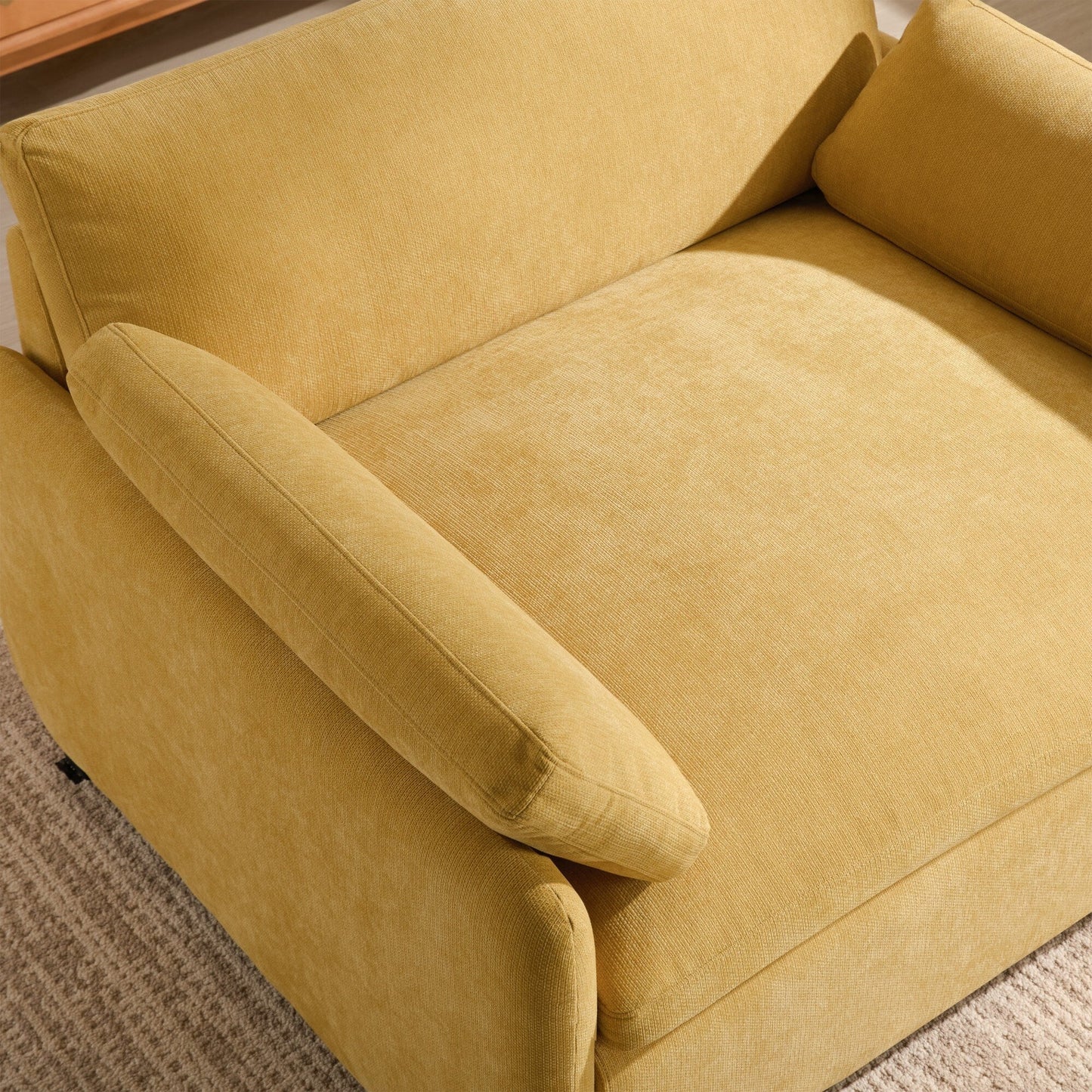 Oversized Chenille Single Sofa Chair â?Wide and Deep Seat Accent Chair with Throw Pillows by Harper&Bright Designs