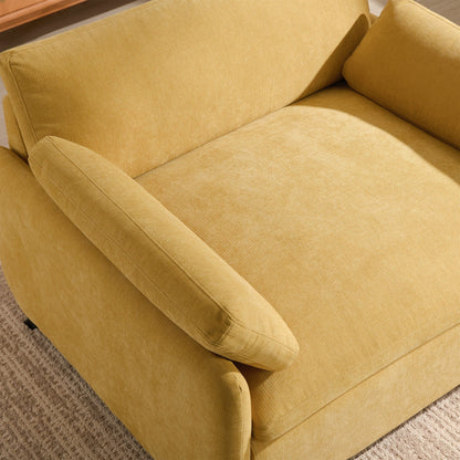 Oversized Chenille Single Sofa Chair â?Wide and Deep Seat Accent Chair with Throw Pillows by Harper&Bright Designs