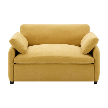 Oversized Chenille Single Sofa Chair â?Wide and Deep Seat Accent Chair with Throw Pillows by Harper&Bright Designs