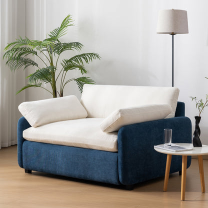 Oversized Chenille Single Sofa Chair â?Wide and Deep Seat Accent Chair with Throw Pillows by Harper&Bright Designs
