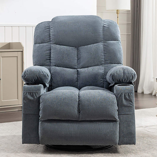 Oversized Massage Rocker Recliner Chair with 2 Cup Holders