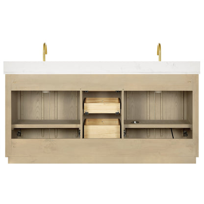 Oza Bath Vanity with Quartz Stone Top without Mirror