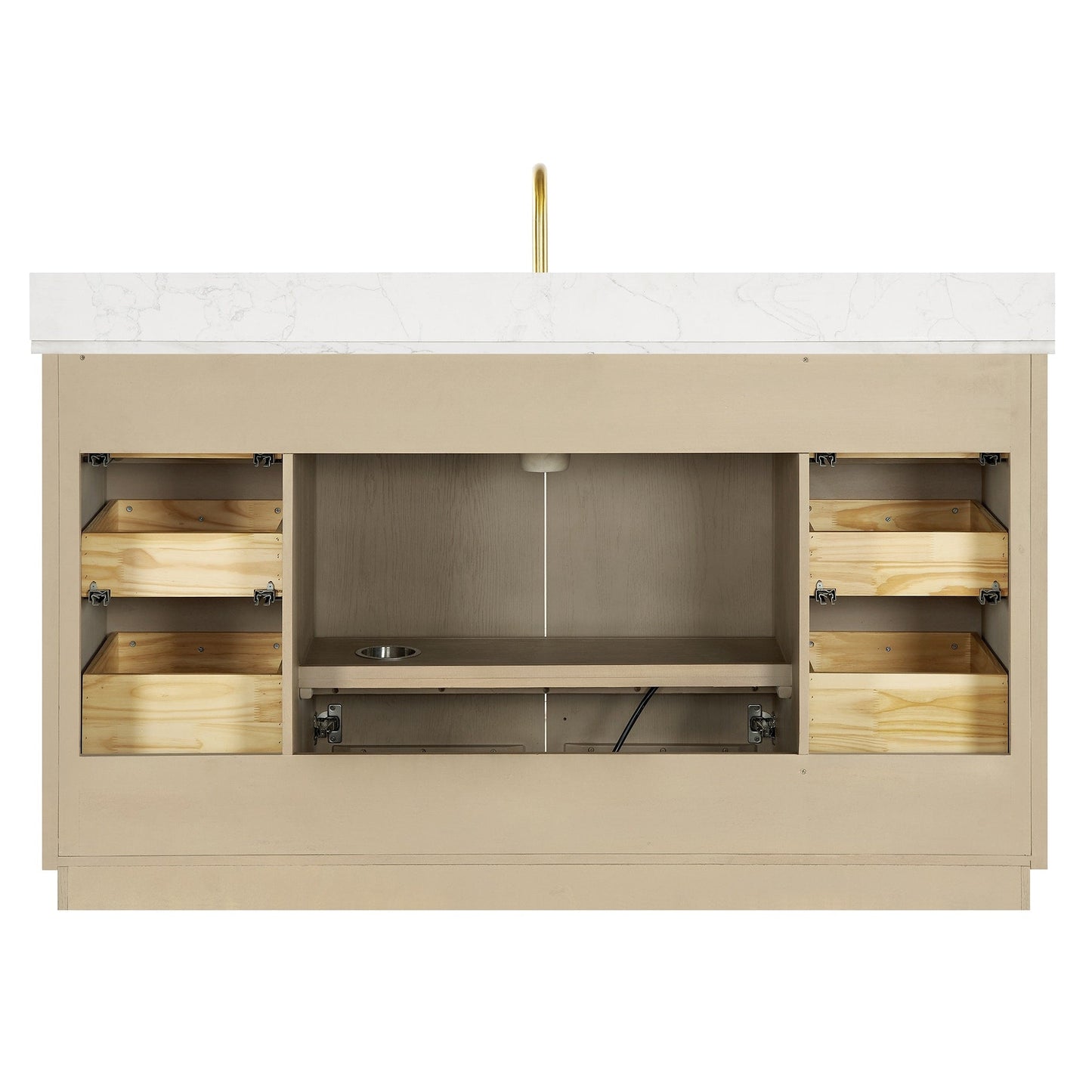 Oza Bath Vanity with Quartz Stone Top without Mirror
