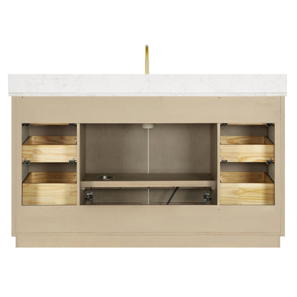 Oza Bath Vanity with Quartz Stone Top without Mirror