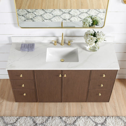 Oza Bath Vanity with Quartz Stone Top without Mirror
