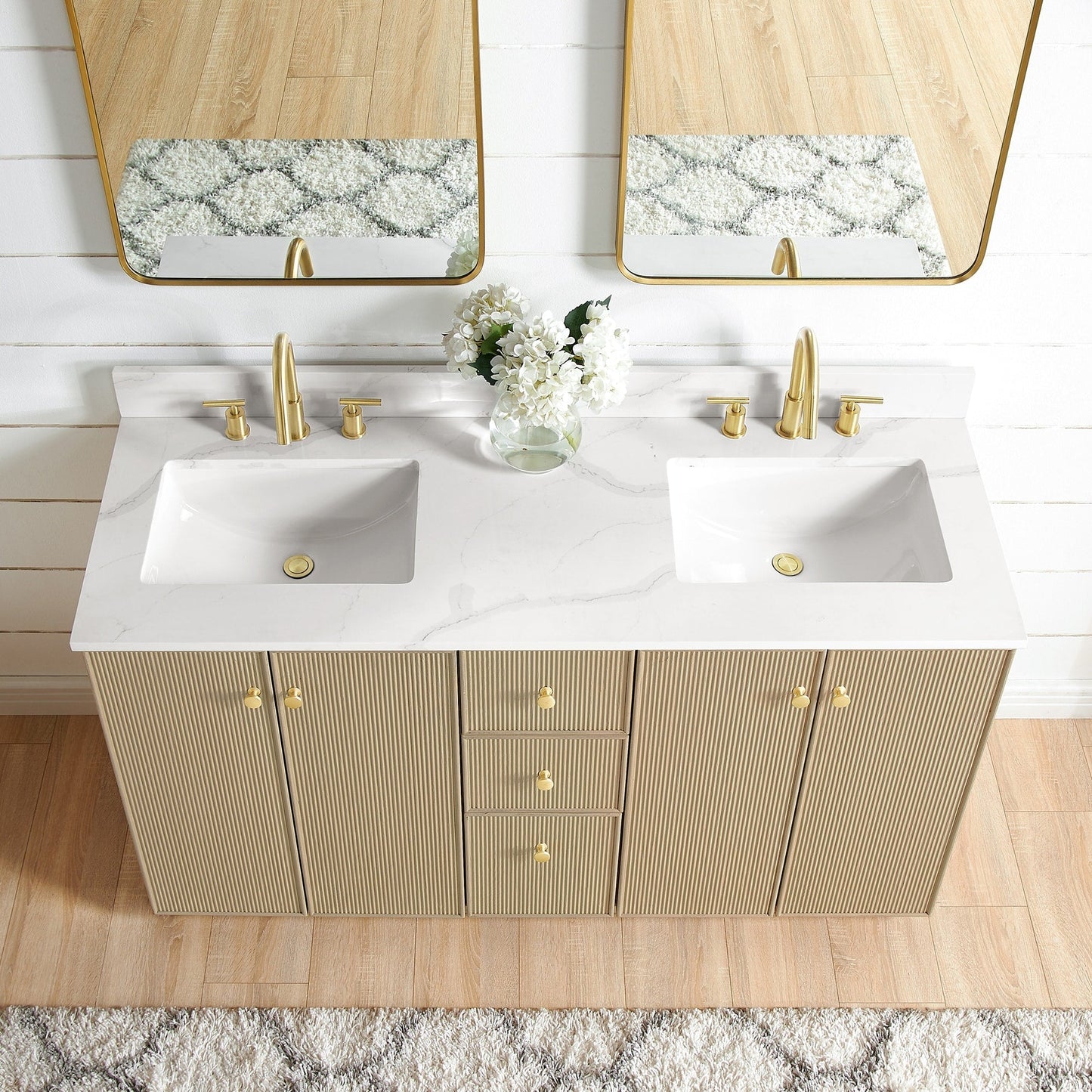 Oza Bath Vanity with Quartz Stone Top without Mirror