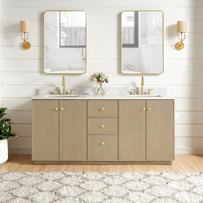 Oza Bath Vanity with Quartz Stone Top without Mirror