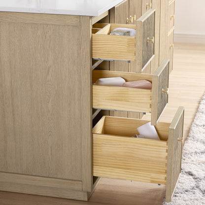 Oza Bath Vanity with Quartz Stone Top without Mirror