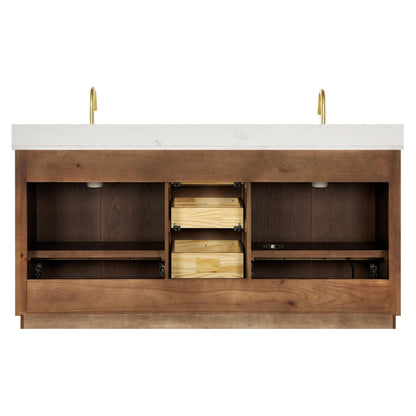 Oza Bath Vanity with Quartz Stone Top without Mirror