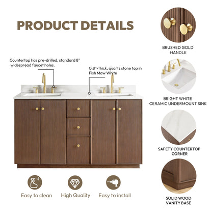 Oza Bath Vanity with Quartz Stone Top without Mirror