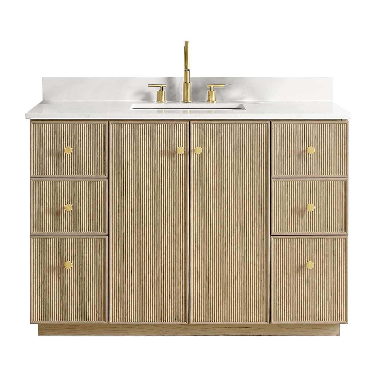 Oza Bath Vanity with Quartz Stone Top without Mirror