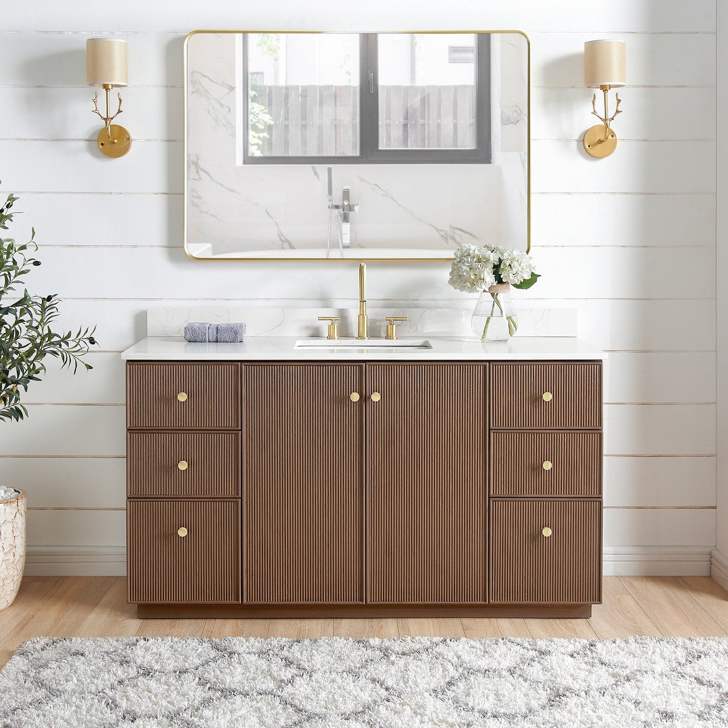 Oza Bath Vanity with Quartz Stone Top without Mirror