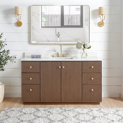 Oza Bath Vanity with Quartz Stone Top without Mirror