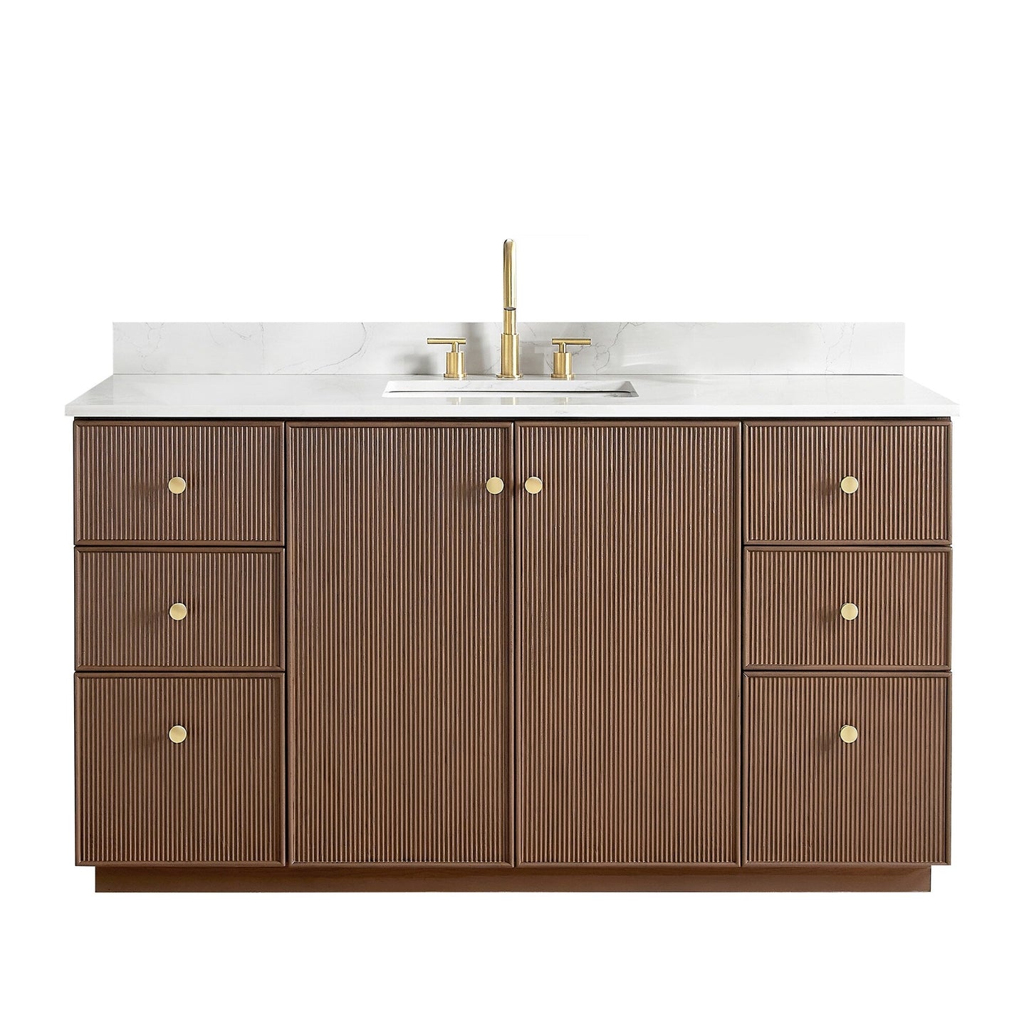 Oza Bath Vanity with Quartz Stone Top without Mirror