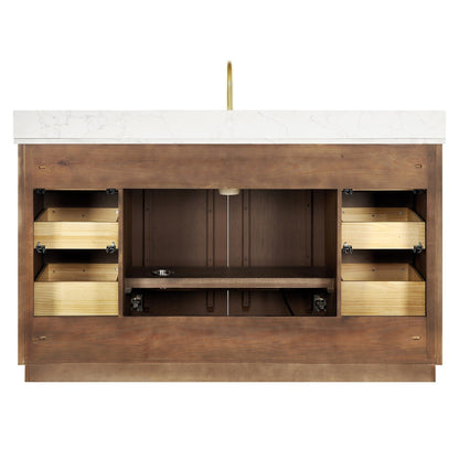 Oza Bath Vanity with Quartz Stone Top without Mirror