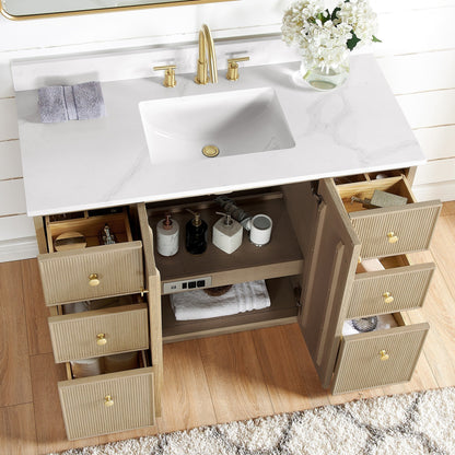 Oza Bath Vanity with Quartz Stone Top without Mirror