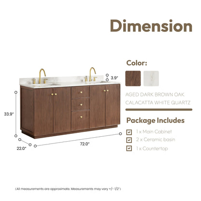 Oza Bath Vanity with Quartz Stone Top without Mirror