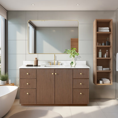 Oza Bath Vanity with Quartz Stone Top without Mirror