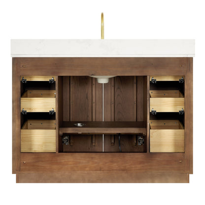 Oza Bath Vanity with Quartz Stone Top without Mirror