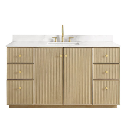 Oza Bath Vanity with Quartz Stone Top without Mirror