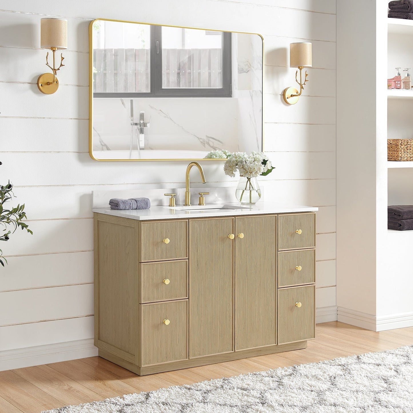 Oza Bath Vanity with Quartz Stone Top without Mirror