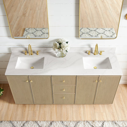 Oza Bath Vanity with Quartz Stone Top without Mirror