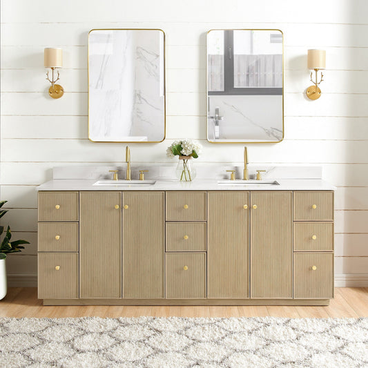 Oza Bath Vanity with Quartz Stone Top without Mirror