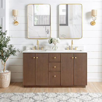 Oza Bath Vanity with Quartz Stone Top without Mirror