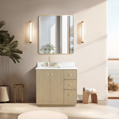 Oza Bath Vanity with Quartz Stone Top without Mirror