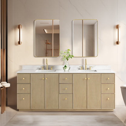 Oza Bath Vanity with Quartz Stone Top without Mirror
