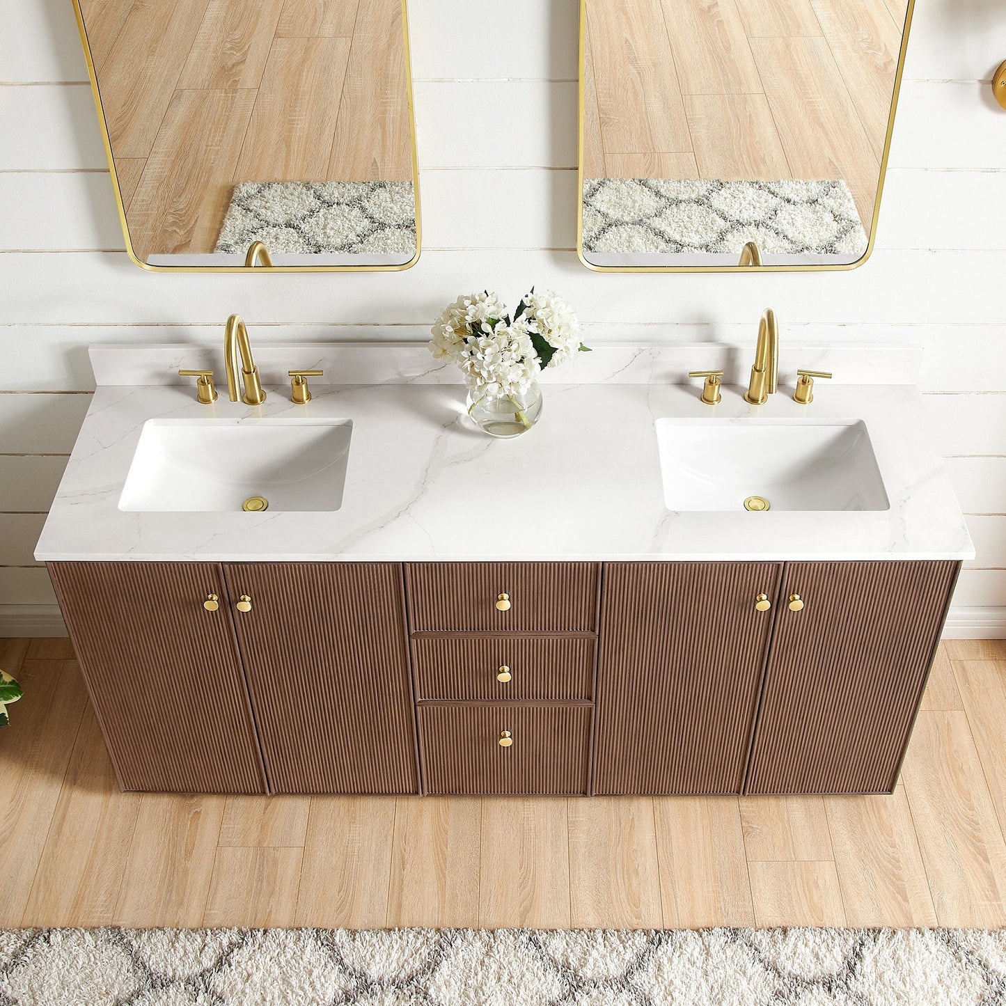 Oza Bath Vanity with Quartz Stone Top without Mirror