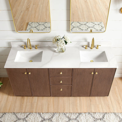Oza Bath Vanity with Quartz Stone Top without Mirror