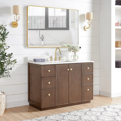 Oza Bath Vanity with Quartz Stone Top without Mirror