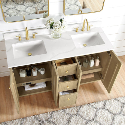Oza Bath Vanity with Quartz Stone Top without Mirror