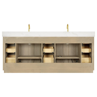 Oza Bath Vanity with Quartz Stone Top without Mirror