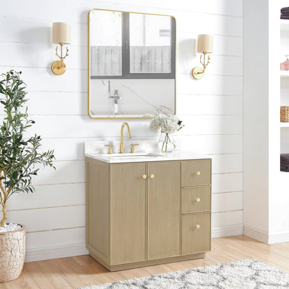 Oza Bath Vanity with Quartz Stone Top without Mirror