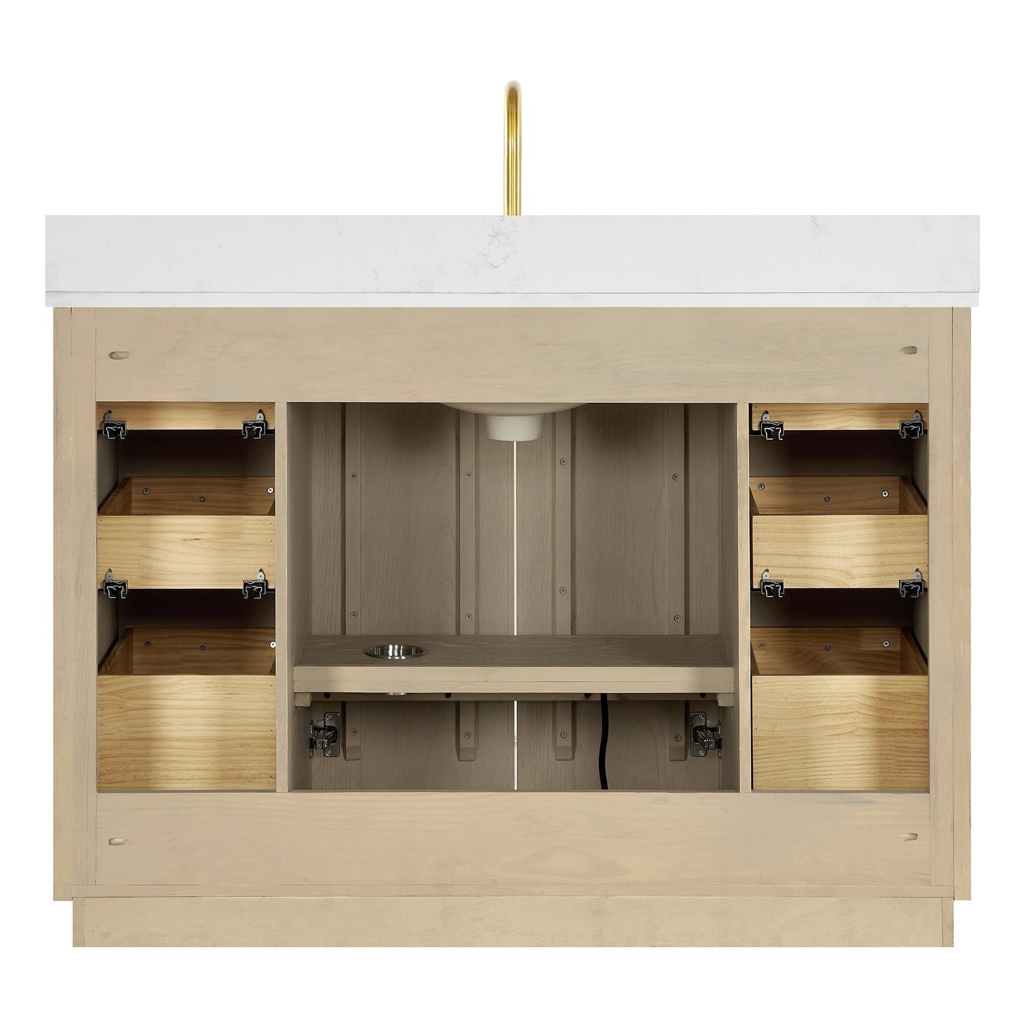 Oza Bath Vanity with Quartz Stone Top without Mirror