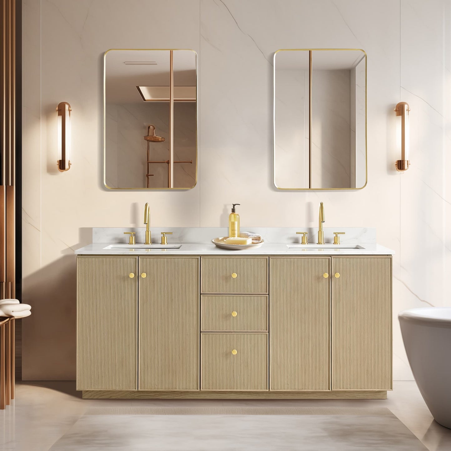 Oza Bath Vanity with Quartz Stone Top without Mirror