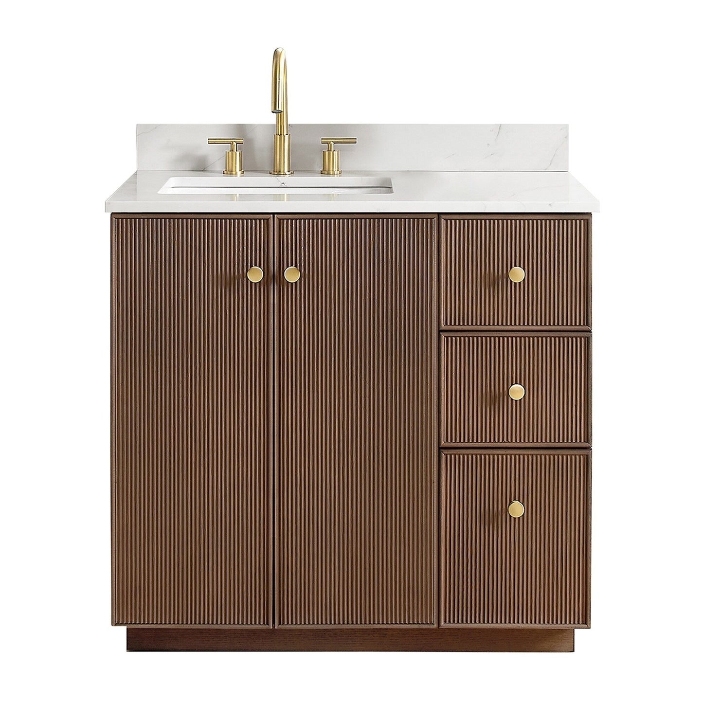 Oza Bath Vanity with Quartz Stone Top without Mirror