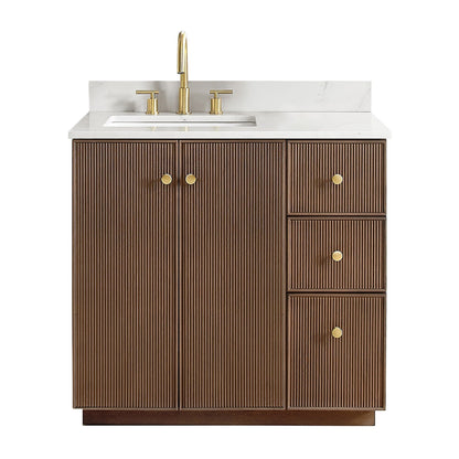 Oza Bath Vanity with Quartz Stone Top without Mirror