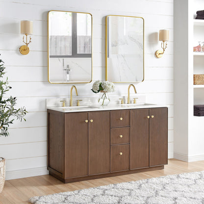 Oza Bath Vanity with Quartz Stone Top without Mirror