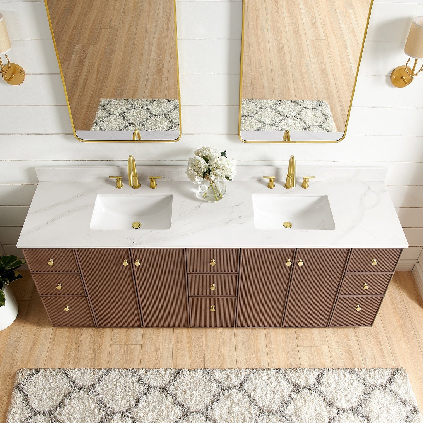 Oza Bath Vanity with Quartz Stone Top without Mirror
