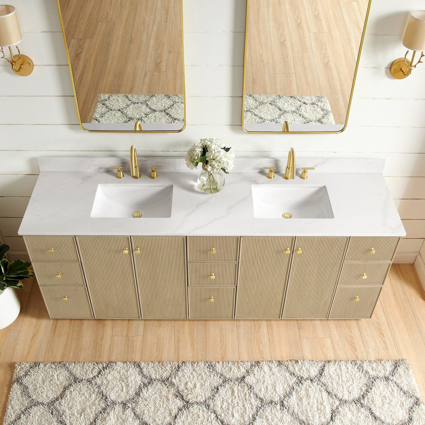 Oza Bath Vanity with Quartz Stone Top without Mirror