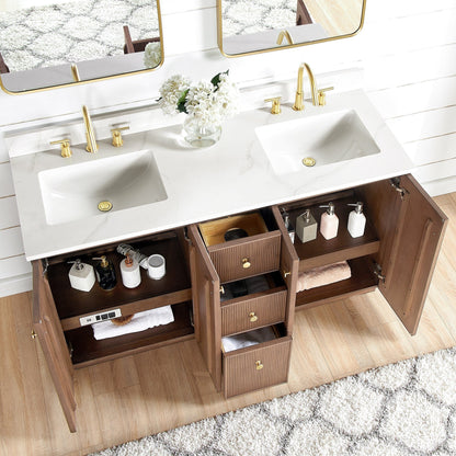 Oza Bath Vanity with Quartz Stone Top without Mirror