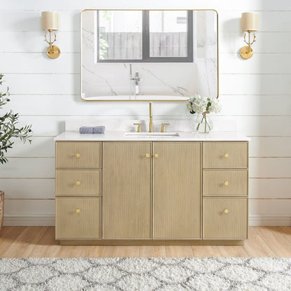 Oza Bath Vanity with Quartz Stone Top without Mirror