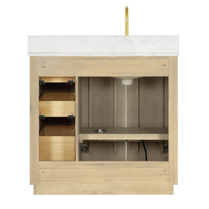 Oza Bath Vanity with Quartz Stone Top without Mirror