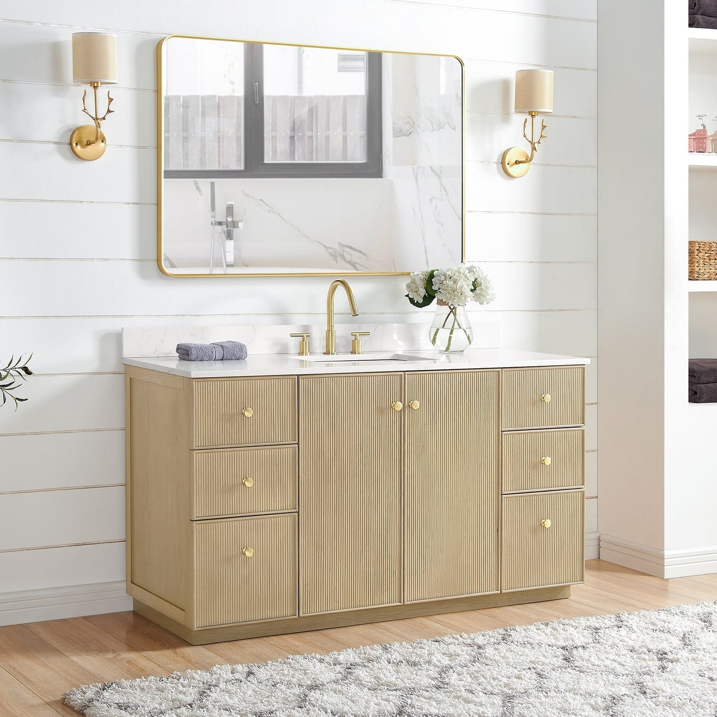 Oza Bath Vanity with Quartz Stone Top without Mirror